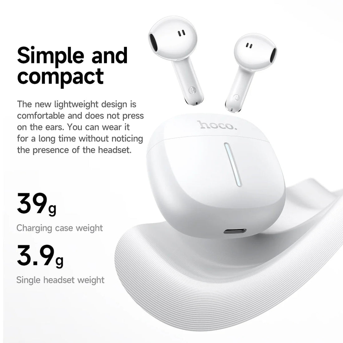 Hoco EQ33 Gem black earbuds detail