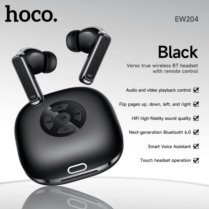 Auscultadores sem fios Hoco True Wireless com Controlo Remoto EW204 Verso Preto