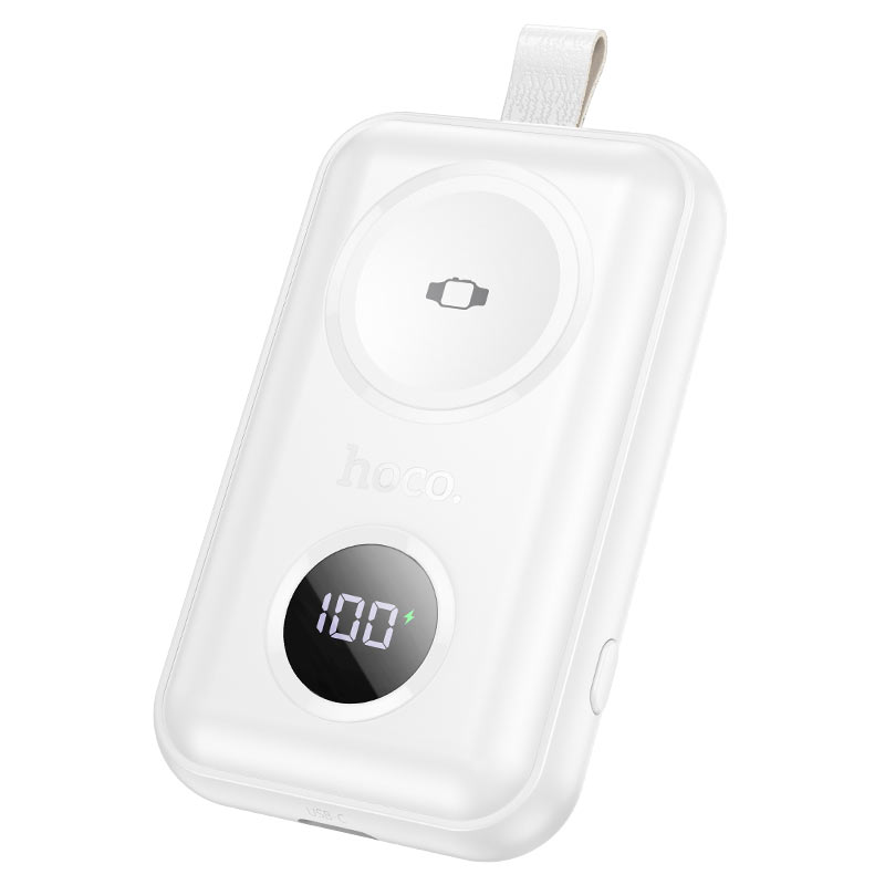 Hoco J137 white magnetic watch power bank front view